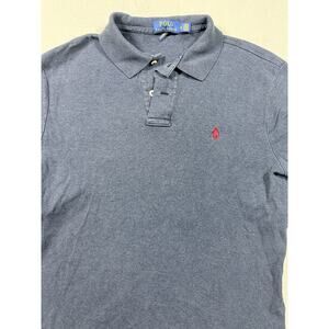 Polo Ralph Lauren Navy Polo Shirt Mens Medium Blue Pony Logo Custom Slim Fit